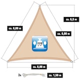 thumbnail of 8x8x8 Toldo Triangular Permeable - Toldo Vela para Sombra - Toldo Terraza Patio
