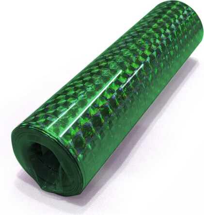 1 Rolle Papier Luftschlangen grün metallic holografisch