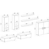 thumbnail of Zeitgenössische Wohn- und Esszimmer TV-Wandmöbel mit LED-Beleuchtung, Weiß lackiert und Mate Weiß, 300 x 189 x 42 cm - 1BETABLANCO