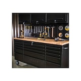 thumbnail of Werkplaatswerkbank op wielen 3-deurs kast 182 x 51 x 186 cm 15 laden met remmen - Houten werkblad 500kg draagvermogen VITO