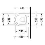 thumbnail of ME by Starck Wand-WC Compact Rimless tief, 370 x 480 mm  weiß