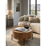 thumbnail of Couchtisch Akazie Massivholz 60x60x41 cm Rund mit Metallgestell, Kleiner Sofatisch Modern, Wohnzimmertisch Couch, Kaffeetisch Braun /