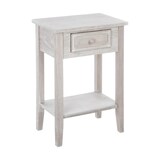 thumbnail of Table d'appoint Table de chevet en bois effet blanchi 1 tiroir H 67 cm