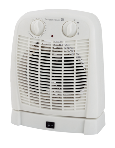 Tarrington House Heizlüfter mit Ventilator FH2015, Kunststoff, 23 x 11.5 x 28.5 cm, 2000 W, 2 Leistungsstufen, Überhitzungsschutz weiß