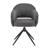 thumbnail of Möbilia Armlehnstuhl | mit 360° Drehfunktion | Cord-Optik | Gestell Metall | B 58 x T 60 x H 84 cm | dunkelgrau – schwarz | 15020020 | Serie STUHL