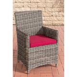 thumbnail of Polyrattan Gartenstuhl Fontana 5mm grau-meliert/rubinrot