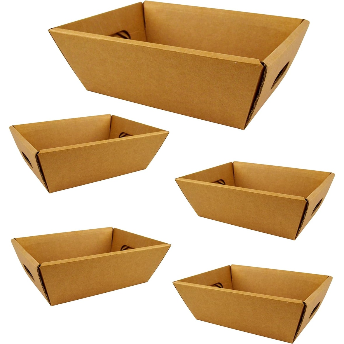 5x Caja de Cartón Vacía sin Tapa 34X23X11cm - Caja de Regalos de Navidad, Pascua, Día del Padre, Día de la Madre, para Cestas de Empresa