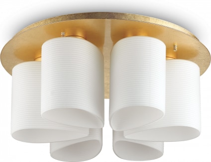 Daidy pl6, Deckenleuchte in Gold und Weiß, Ideal Lux