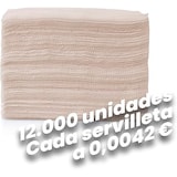 thumbnail of Servilletas miniservis 17x17 Papel reciclado 12.000 unidades 100% celulosa Blanca Gofrado contínuo Ideales para bares y pubs