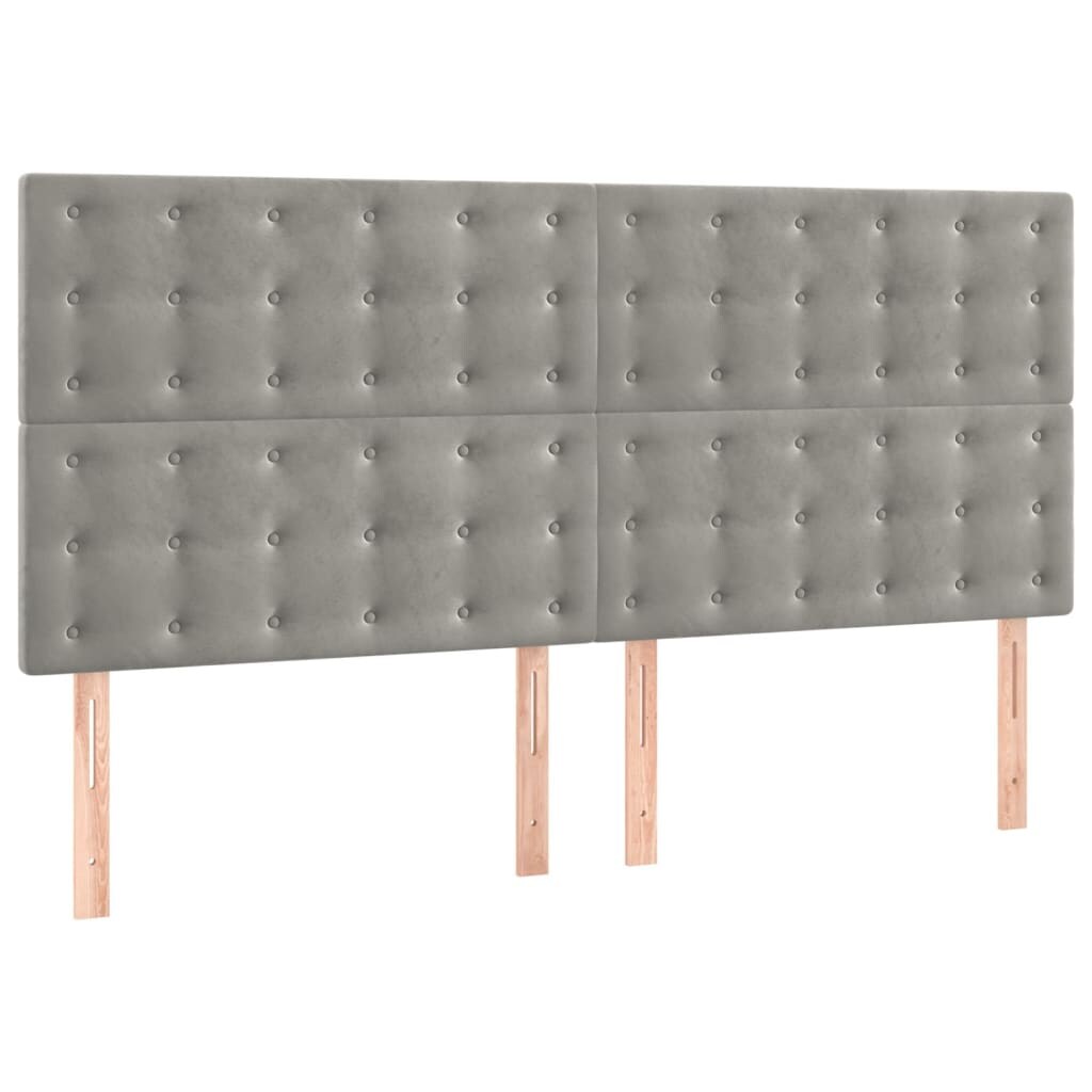 vidaXL Kopfteil Hellgrau 160 x 5 x 118/128 cm Samt