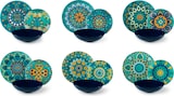 thumbnail of Excelsa vajilla de 18 piezas Mandala Mediterraneo de porcelana azul