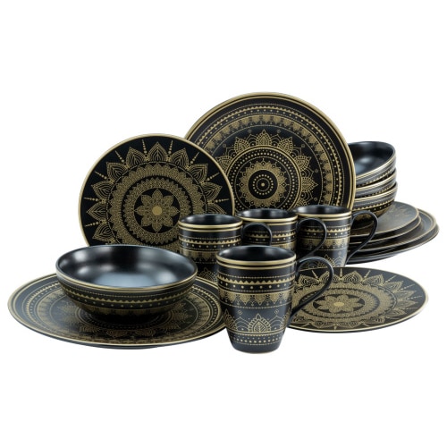 CreaTable Mandala Gold Gold Kombiservice 16-tlg Steinzeug