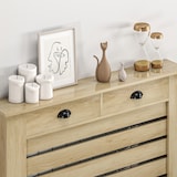 thumbnail of Cubre radiadores con cajón cubreradiador de MDF cubierta para radiador para salón dormitorio pasillo 111x19x95,5 cm roble