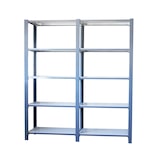 thumbnail of Módulo de 2 estantes Officlick com 5 prateleiras cada. Cinza/branco 2100x1800x400 mm