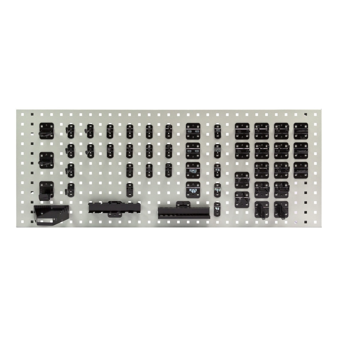 PROREGAL Hakensatz Werkzeughalter für Lochplatte 50 Stück | Pulverbeschichtet | Tiefschwarz