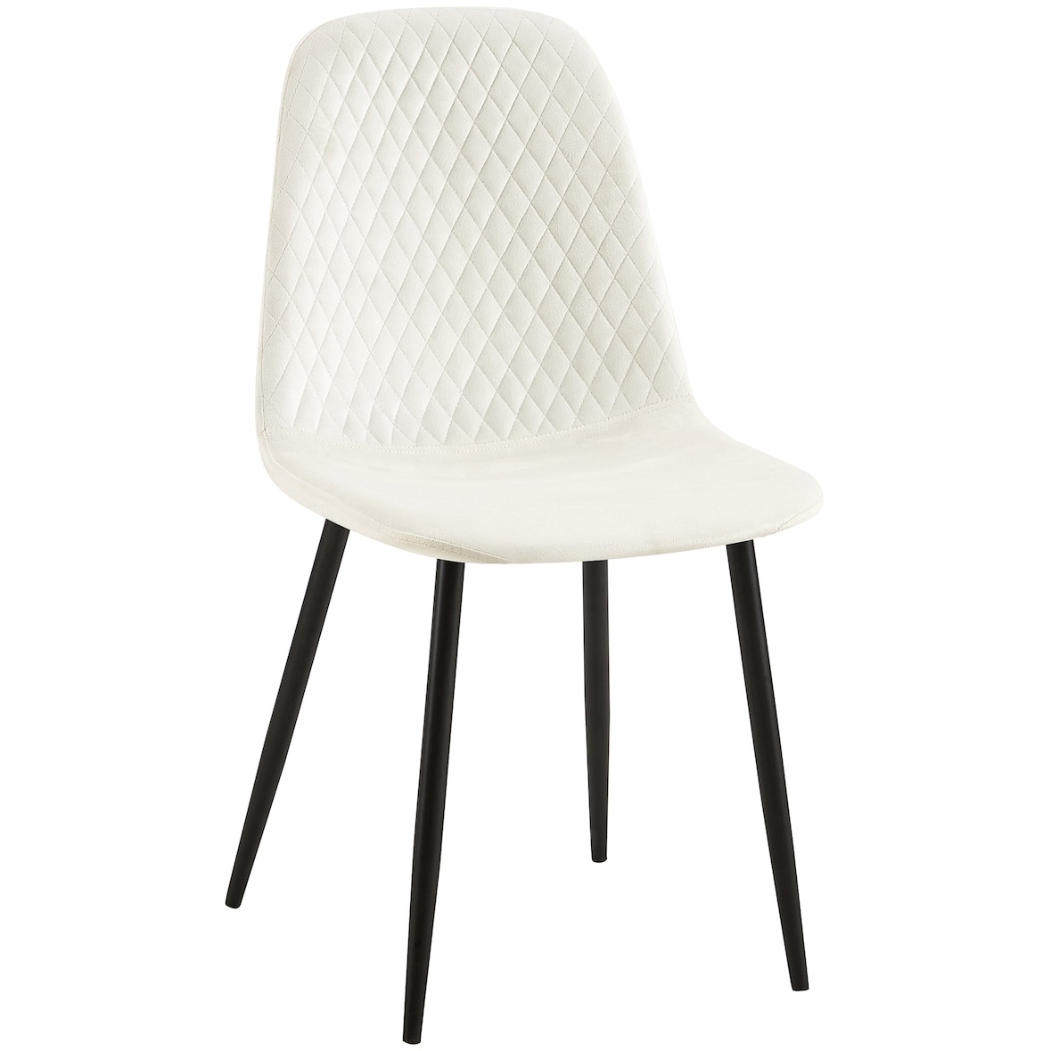 CHEFGASTRO Esszimmerstuhl ASPEN Samt HxBxT 88x44x54cm Cremeweiß Küchenstuhl