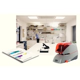 thumbnail of Grapadora Rapid mod. 5080E, plata/naranja