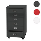 thumbnail of Rollcontainer | HxBxT 75x40x41cm | Metall 6 Schubladen | Weiß | Schubladenschrank Stahlschrank Aktenschrank