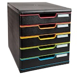 thumbnail of Exacompta 301914D 1x MODULO modulaire ladenbox met 5 gesloten laden voor A4+ documenten, Black Office, zwart-zwart-harlekijn