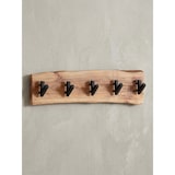 thumbnail of Wandgarderobe, Akazien-Massivholz & Metall, Naturkante. 60x9x17 cm | Kadima Design