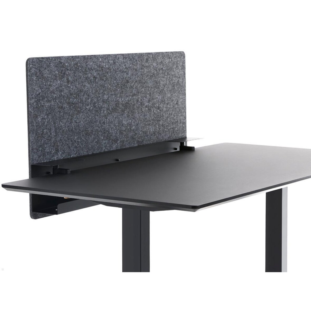APTO Filz Schreibtisch Trennwand 110x60x1cm mit Tischklemmen, schwarz
