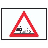 thumbnail of Schild Achtung Splitt Schotter Symbol A0 Rückseite selbstklebend