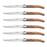 thumbnail of Coffret 6 couteaux laguiole bois olivier -  Marron Autre forme Acier Inoxydable (inox  Jean Dubost 26.00x14.00 cm