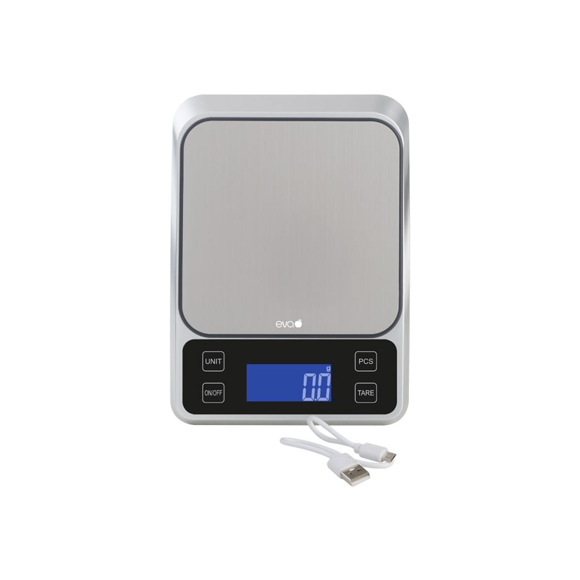 Eva Küchenwaage Präzision weiß Edelstahl 3kg 0,1g
