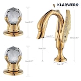 thumbnail of ADRIAAN | 3-gats badkamerkraan grote zwaan goud | Hotelcatering luxe design badkraan 2-greeps mengkraan wastafelmengkraan