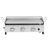 thumbnail of METRO PROFESSIONAL Barbecue a gas con 3 bruciatori e plancha Tornada, 61.5 × 32 cm, acciaio inox, argento