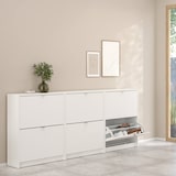 thumbnail of WellHome - Meuble à chaussures à abattants en bois avec 2 compartiments en coloris Blanc 71 x 25 x 86 cm - Adaja