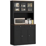 thumbnail of HOMCOM Credenza Cucina Alta con 4 Armadietti e 2 Cassetti Nero