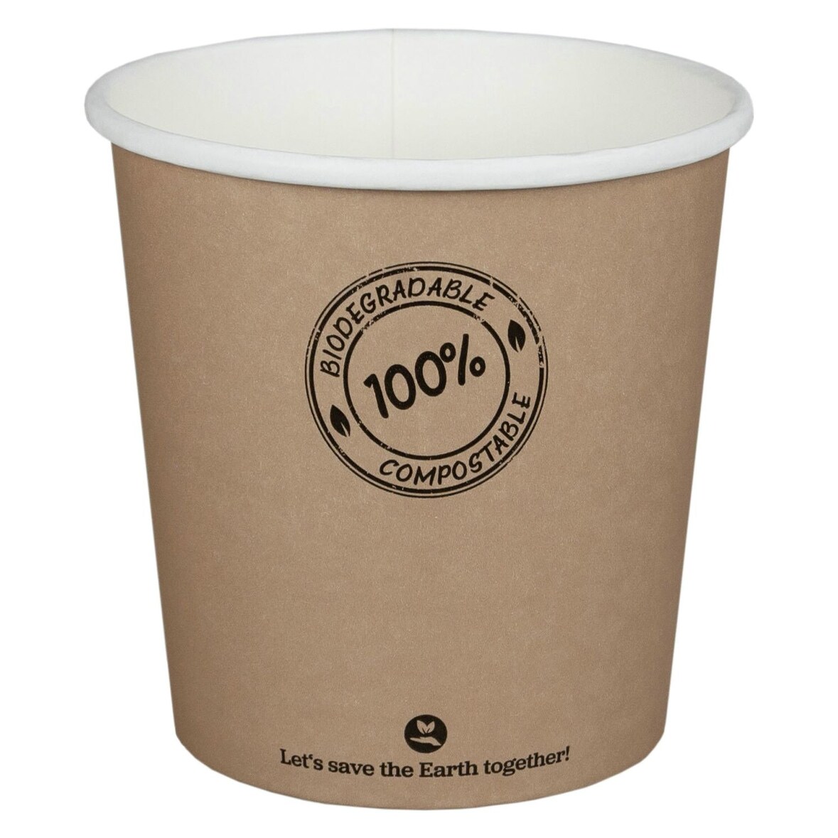 125x BIO Suppenbecher 650ml braun biologisch abbaubar PLA O11.5cm