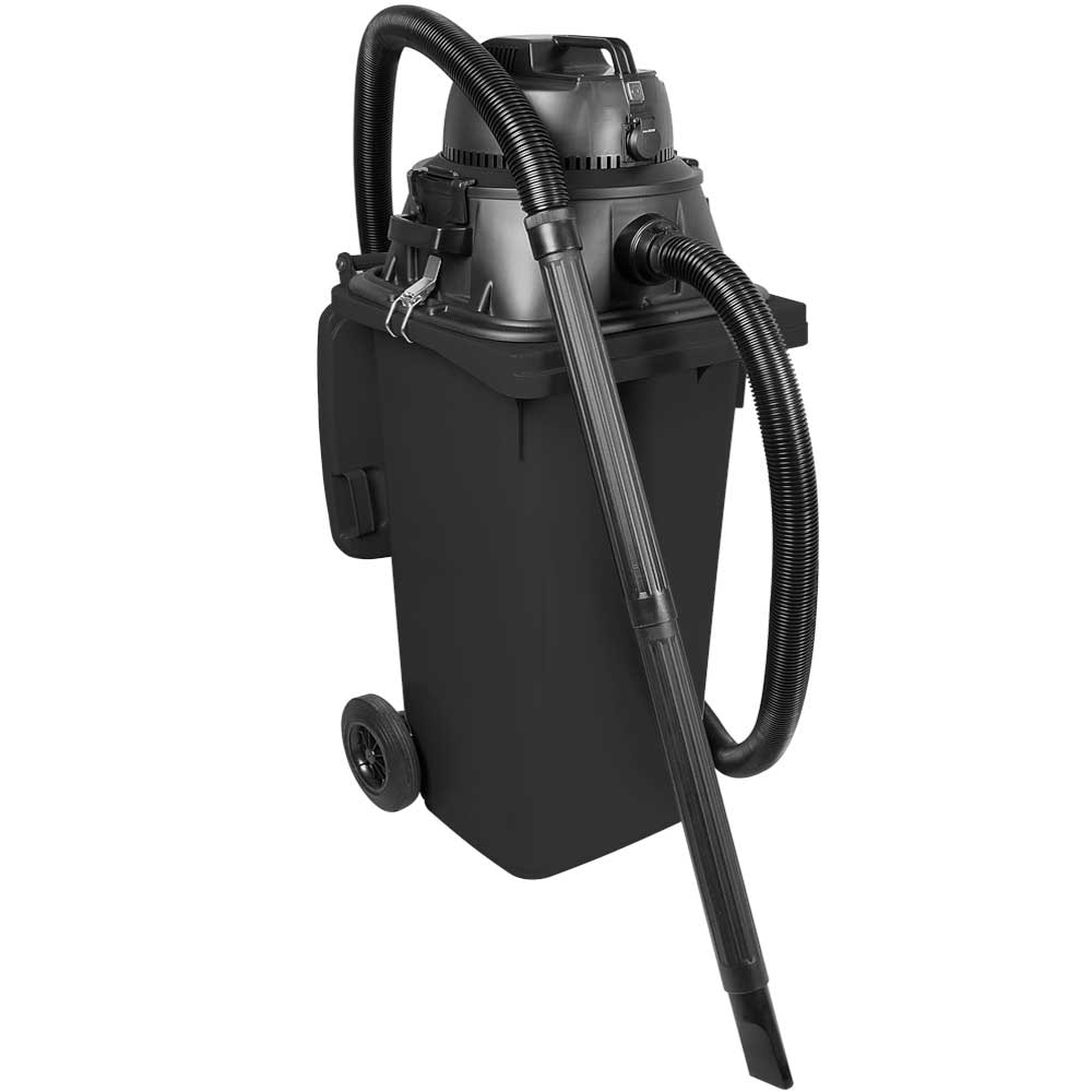 Nass-/Trockensauger/Industriesauger 1100 Watt, mit 120 Liter Behälter (DIN Mülltonne) grau, inkl. zusätzl. Steckdosenanschluss