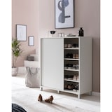 thumbnail of Schuhschrank `Fulda`: 20 Paar Schuhe, moderne Ablagefächer, Schiebetüren, kratzfest, Melaminharz. Weiß, 100x38x108 cm | Kadima Design