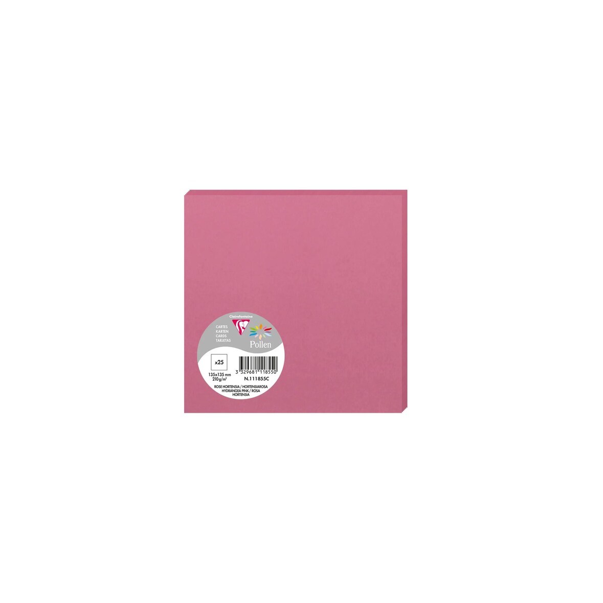 Pollen 250x Karte Pollen 135x135mm 25 Stück 210g - Hortensienrosa 111855C