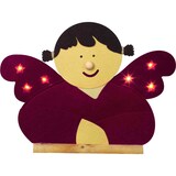 thumbnail of Weihnachtsfigur LED Engel rot Filz auf Holzfuß Weihnachten Deko Groß H 43 cm