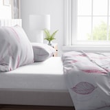 thumbnail of Bettwäsche 200x200 cm Fleece Grau Lila Feder Winter warm