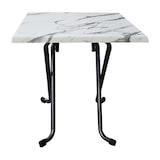 thumbnail of Stamp Reverdy Table variation 110x70 cm stratifié moulé décor marbre blanc 5657/pied gris martelé