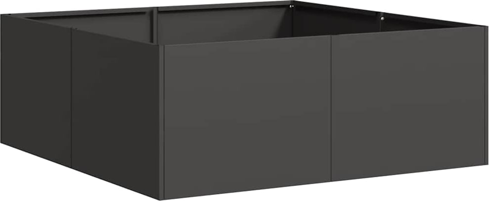 vidaXL Pflanzkübel Schwarz 80x80x30 cm Stahl