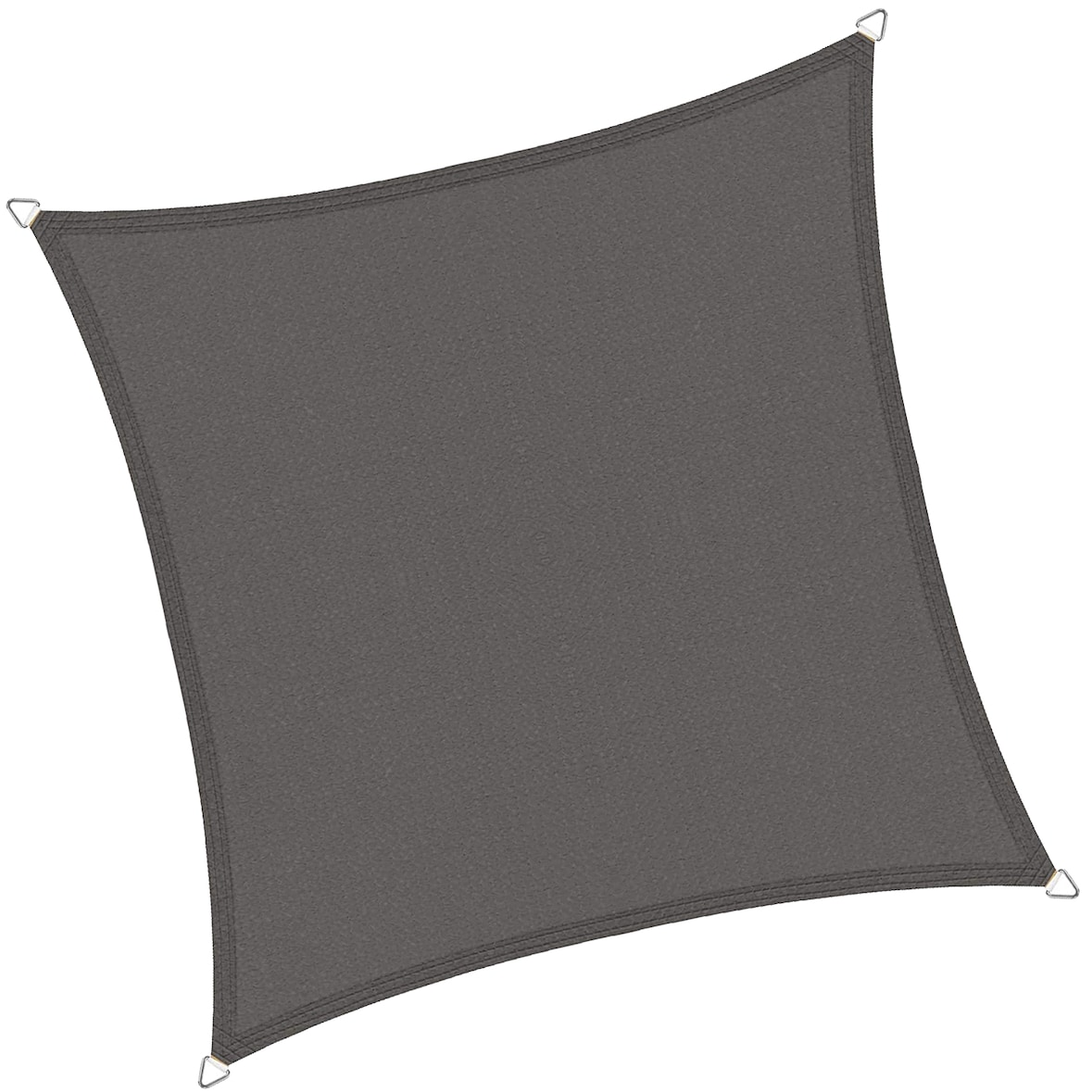 Sonnensegel SunComfort Quadratisch - Profi Sonnenschutz aus HDPE-Gewebe Farbe:Graphit,Größe:4.00 x 4.00 m
