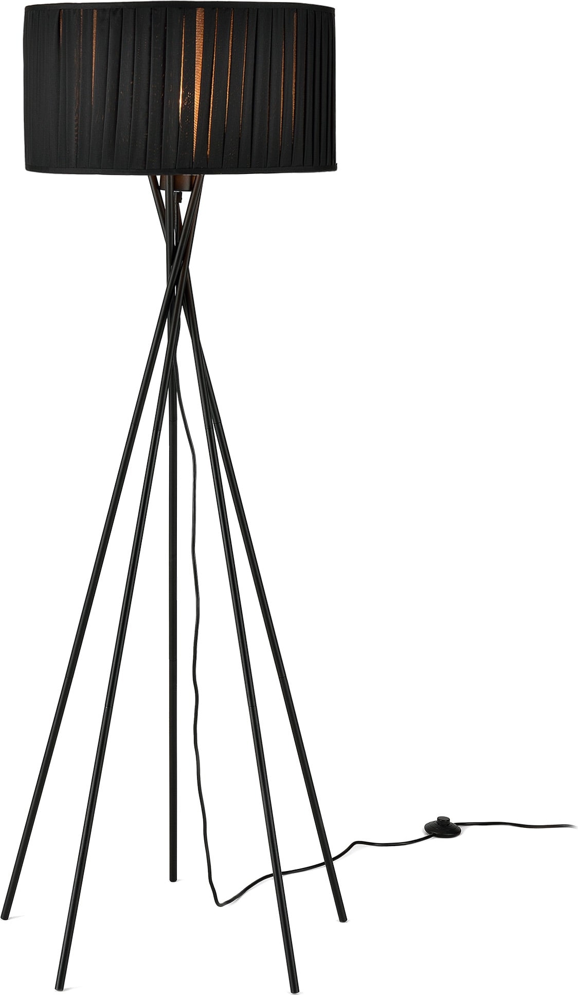 Helloshop26 - Stehlampe  (1 x E27-Fassung)(155 cm x Ø 48 cm) Stehleuchte Bodenleuchte Wohnzimmer schwarz