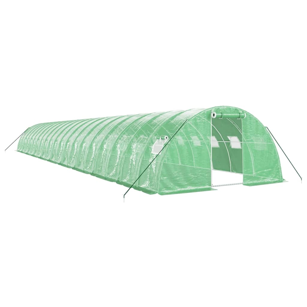 Helloshop26 - Estufa tipo tenda para plantas flores e hortaliças com estrutura de aço 80 m² 20 x 4 x 2 m verde 02_0044636