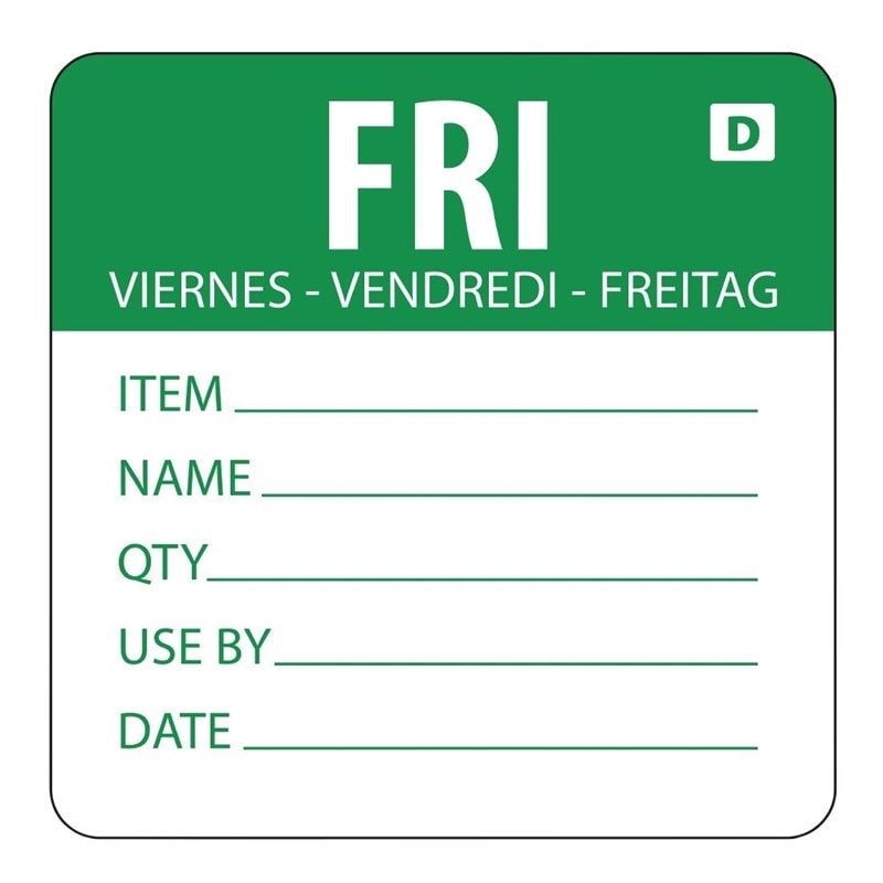 Vogue auflösbare Etiketten Freitag grün