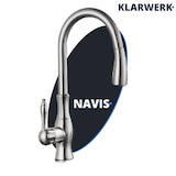 thumbnail of NAVIS | Elegante roestvrijstalen uittrekbare keukenkraan zilver | Luxe mengkraan hoge boog | Hogedrukkraan 360° draaibaar 2 aansluitingen