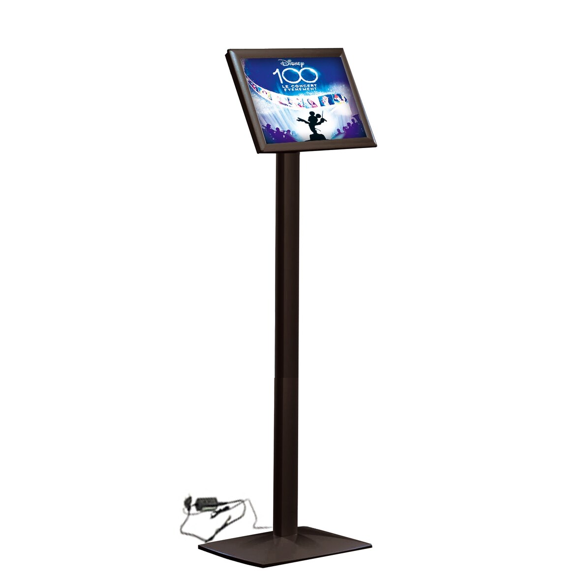 Porte-affiches / Porte-Message A4 LED - Noir Design Metallic Modulable Hauteur fixe