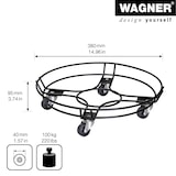 thumbnail of WAGNER Pflanzenroller BLACK EDITION Ø 38 x 9,5 cm, innen & außen, Stahl, schwarz, Rand, Tragkraft 100 kg - 20093401