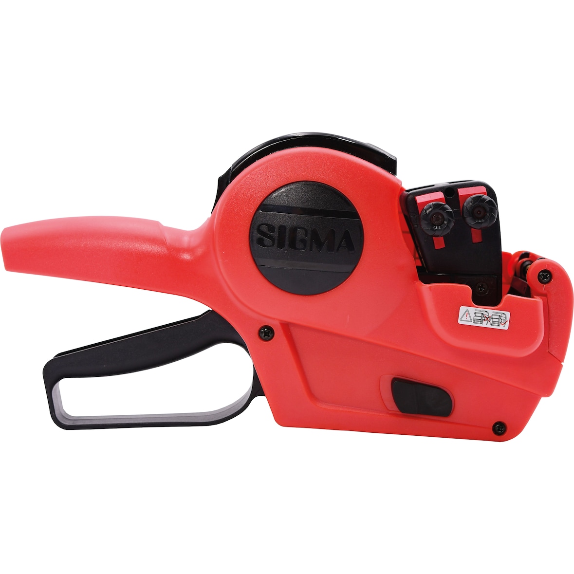 SIGMA Étiqueteuse manuelle SHL02, plastique, avec rouleaux, 2 lignes, rouge/noir