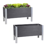 thumbnail of Hochbeet 98 x 40 x 59 cm 100 Liter Holzoptik robust witterungsbeständig grau