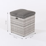 thumbnail of Saco de feijão de jardim de rattan sintético cor cinza com Almofada removível - Tamanho: 40x40x49 cm